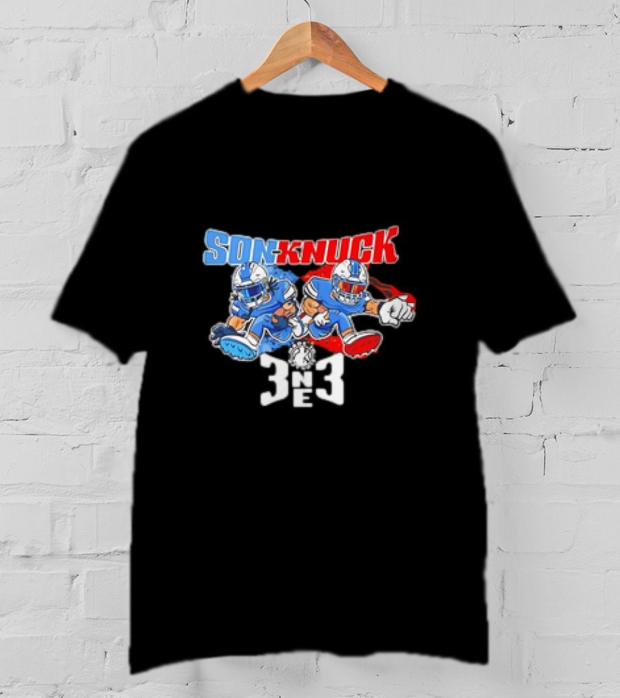 Son-Knuck 3NE3 Detroit Lions Inspired Football Characters T-Shirt