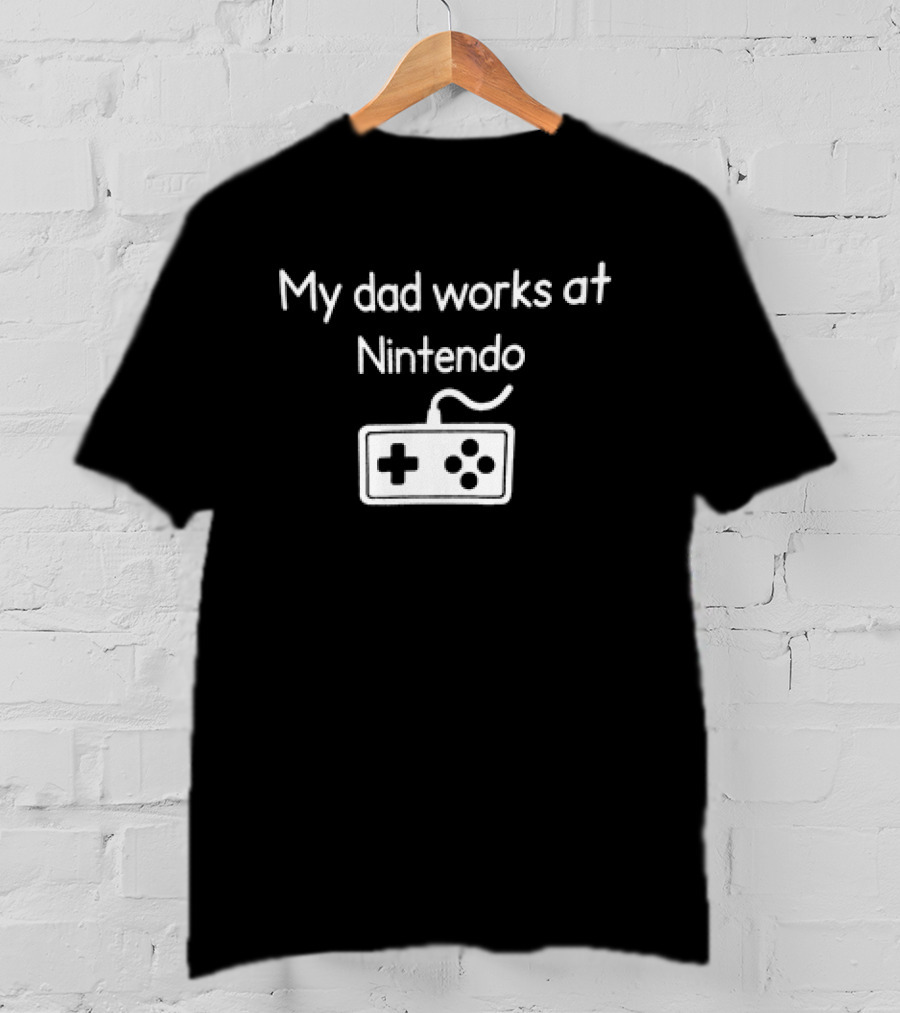 My Dad Works At Nintendo Retro Controller T-Shirt
