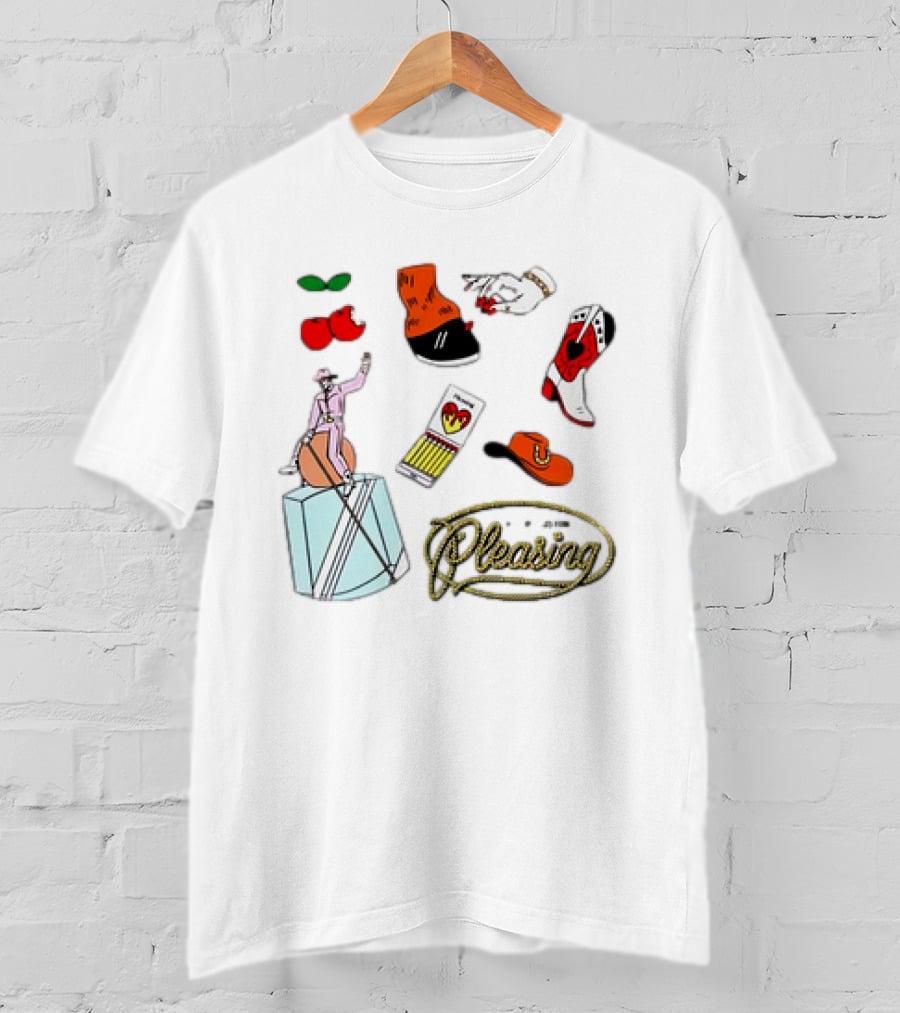 Keep Austin Pleasing Nail Painting Cowboy Boots And Cherry Icons T-Shirt
