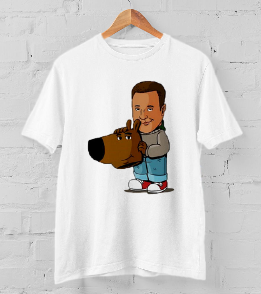 Kevin James Chill Guy Meme With Cartoon Style Scooby-Doo Head T-Shirt