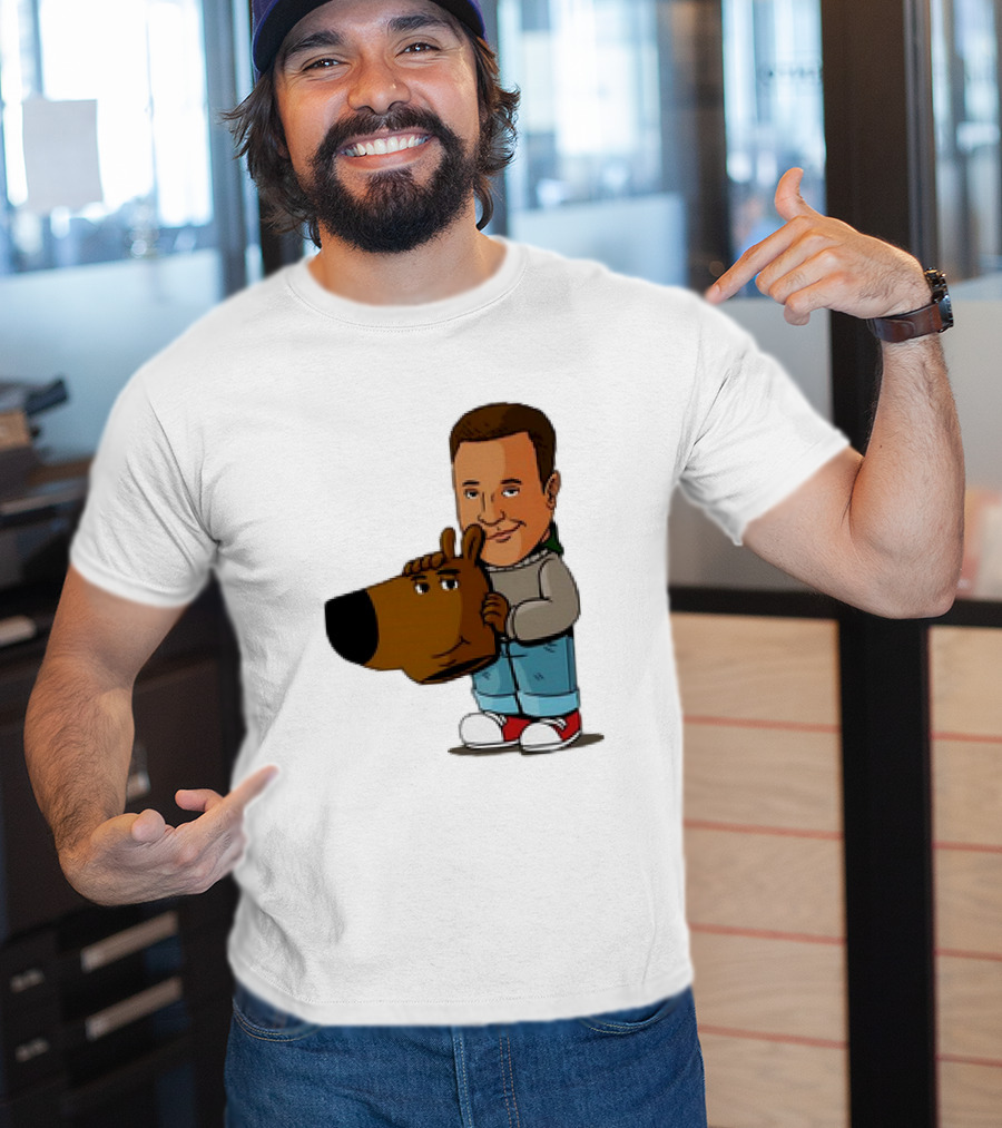 Kevin James Chill Guy Meme With Cartoon Style Scooby-Doo Head T-Shirt