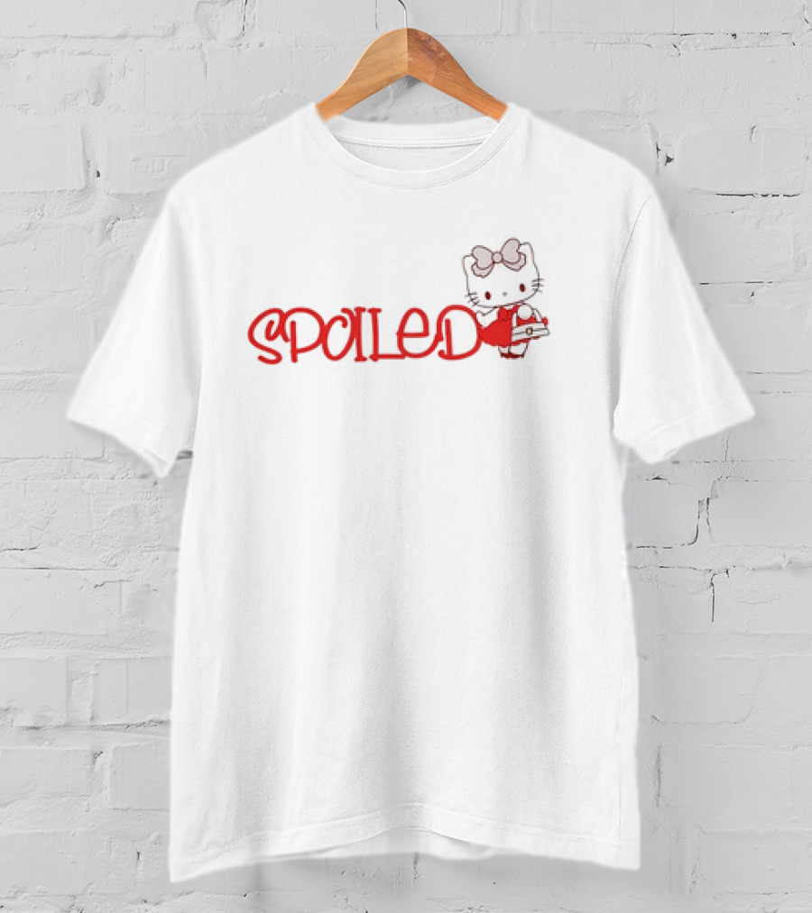 Spoiled Hello Kitty Character With Bow And Red Dress T-Shirt