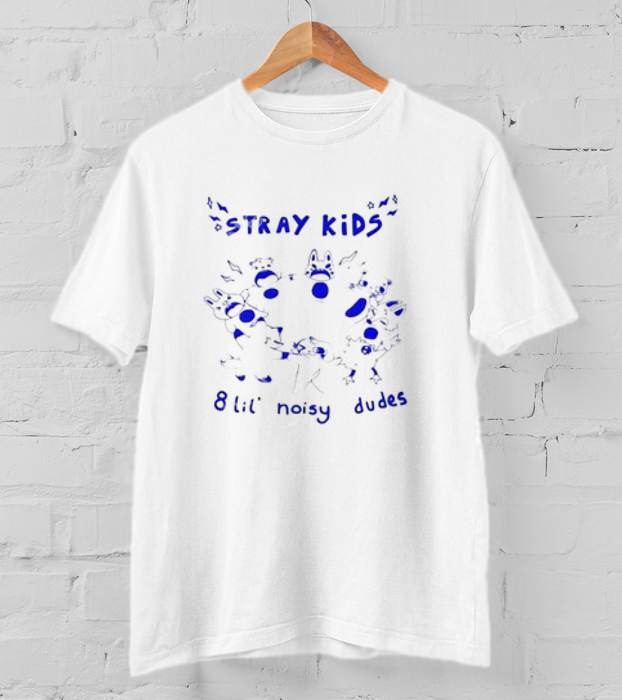 STRAY KIDS 8 Lil Noisy Dudes Playful Cartoon Characters T-Shirt