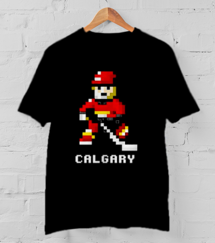 Calgary Hockey Pixelated Player T-Shirt