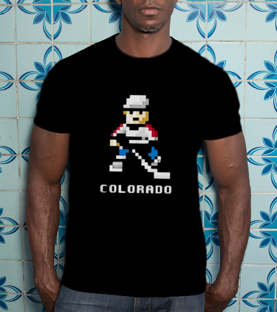 Colorado Pixel Hockey Player 8-Bit T-Shirt