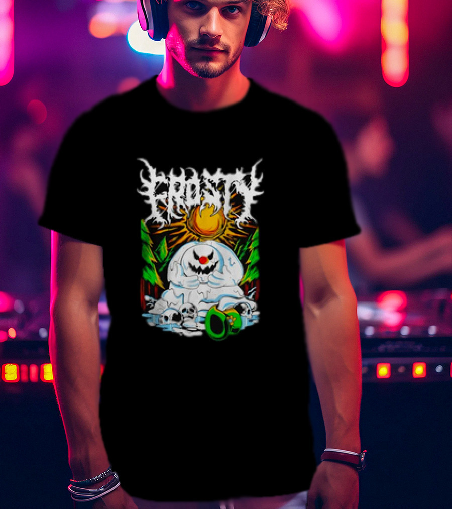 Frosty Melting Under The Sun With Skulls And Pine Trees T-Shirt