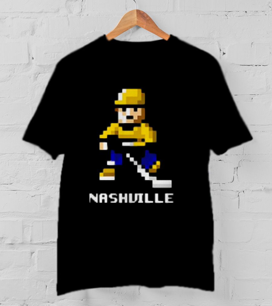 Nashville Hockey Pixel Player 8-bit T-Shirt