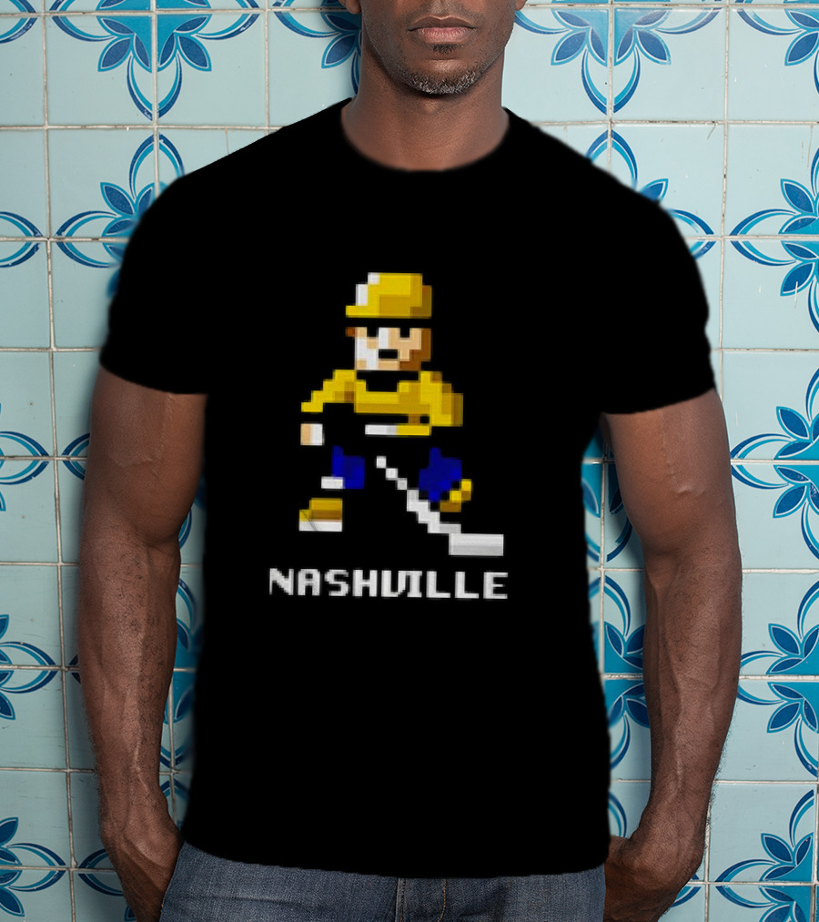 Nashville Hockey Pixel Player 8-bit T-Shirt