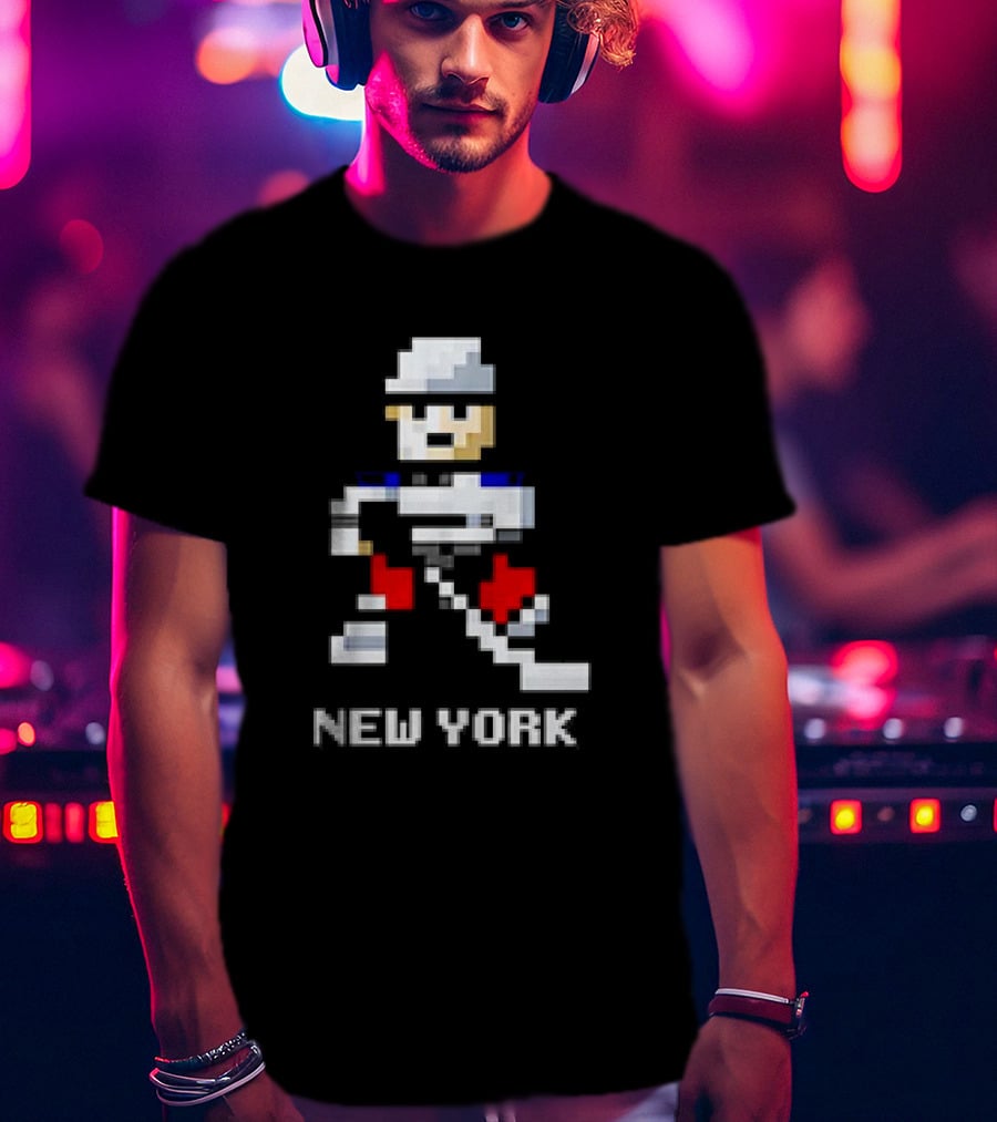 New York 8-bit Hockey Player T-Shirt