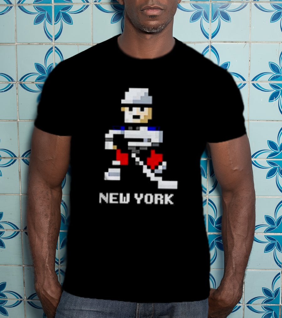 New York 8-bit Hockey Player T-Shirt