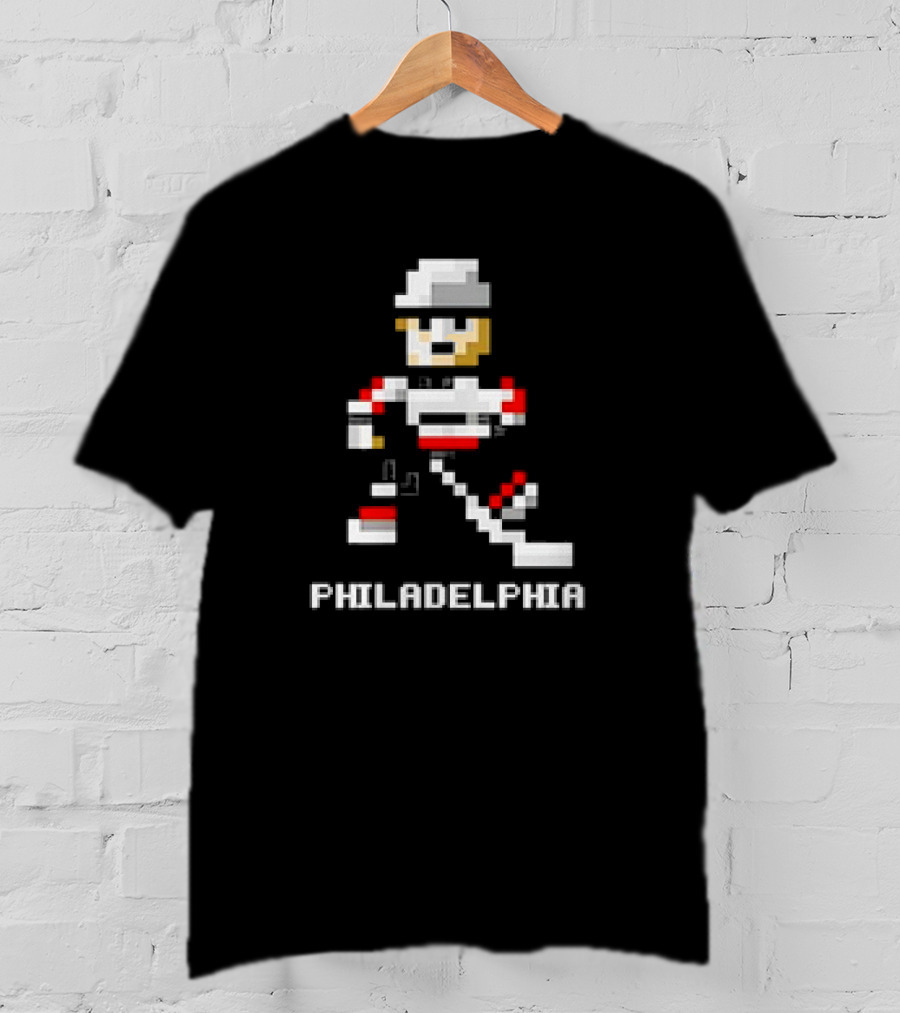 Philadelphia 8-Bit Hockey Pixel Art Player T-Shirt