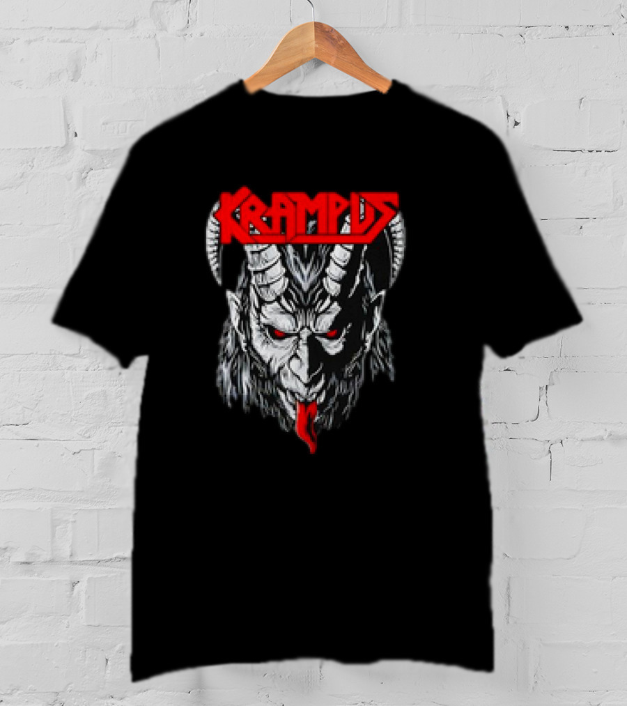 Scerry Krampus Christmas Krampus Horned Demon Face T-Shirt