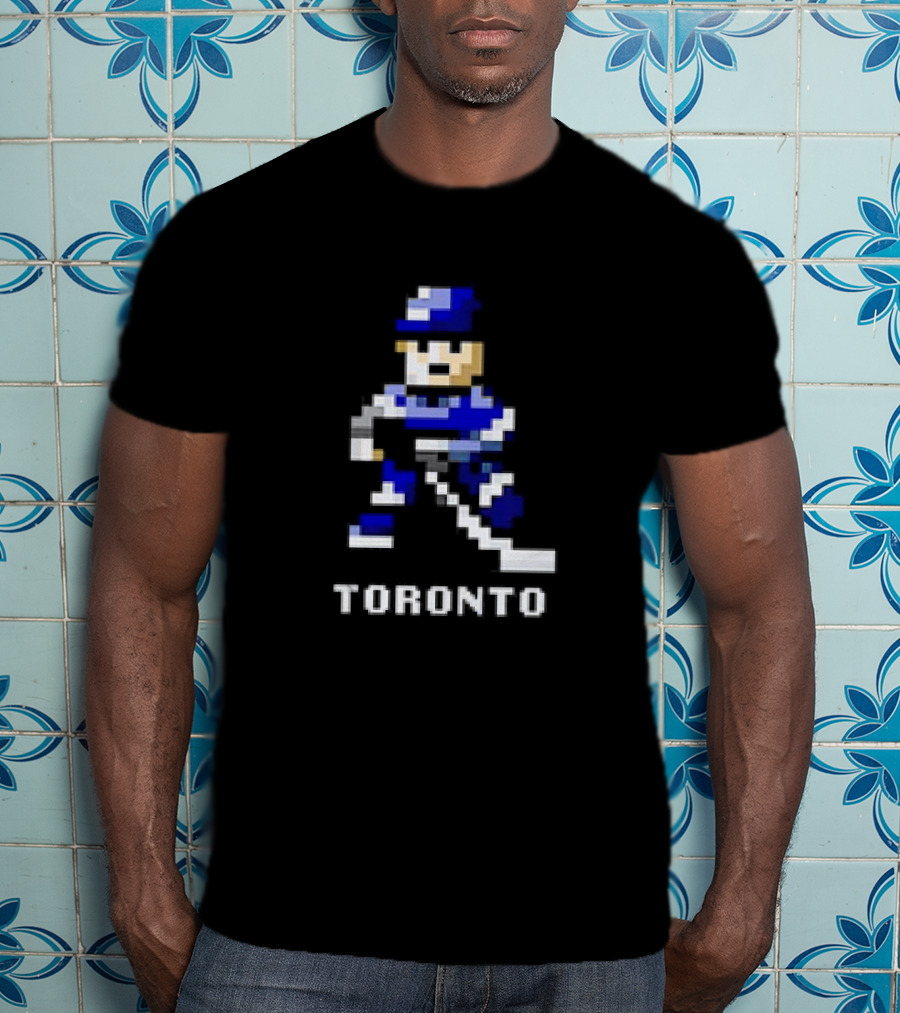 Toronto Bay 8-Bit Hockey Pixel Player T-Shirt