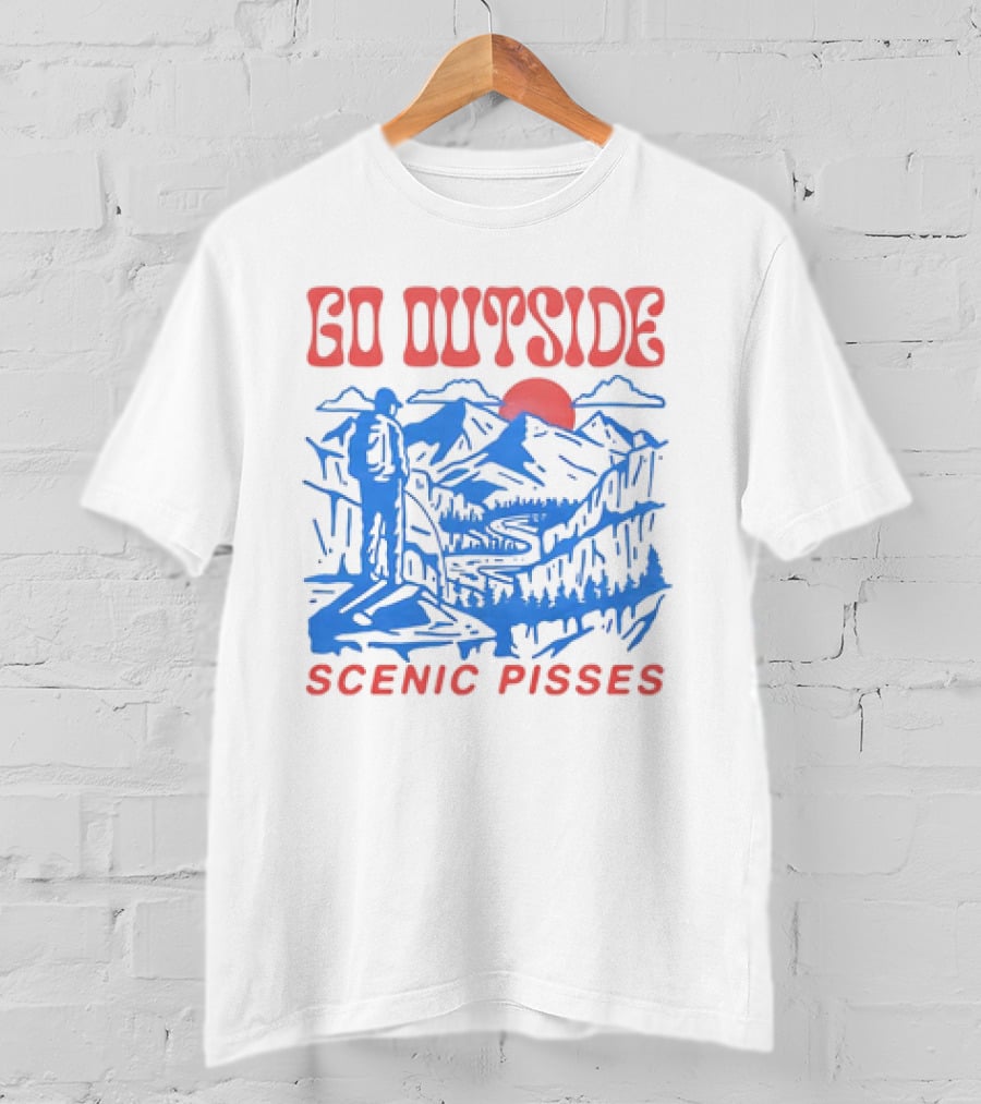Go Outside Mountain Scenic Pisses T-Shirt