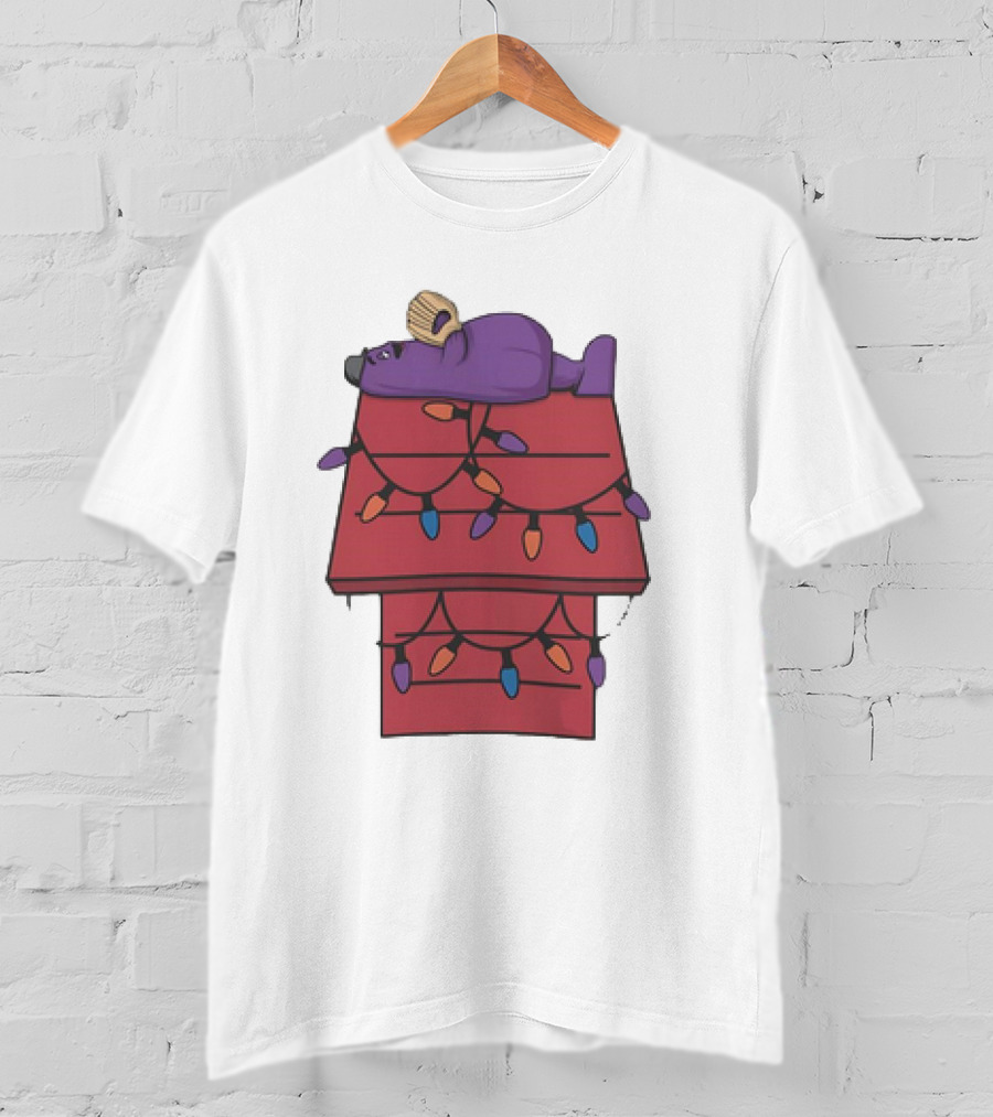 New York Mets Purple Mascot Holiday Lights Snoopy House Christmas T-Shirt
