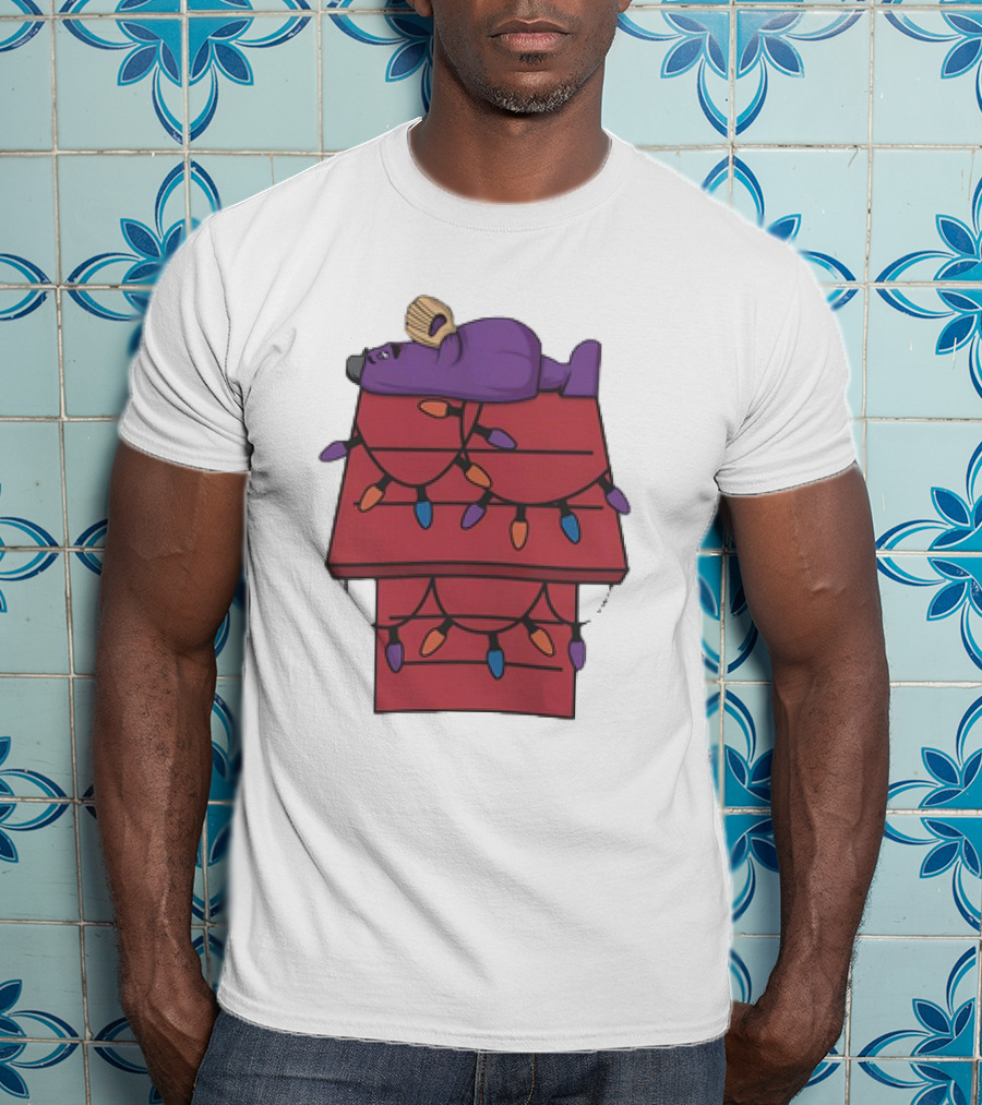 New York Mets Purple Mascot Holiday Lights Snoopy House Christmas T-Shirt