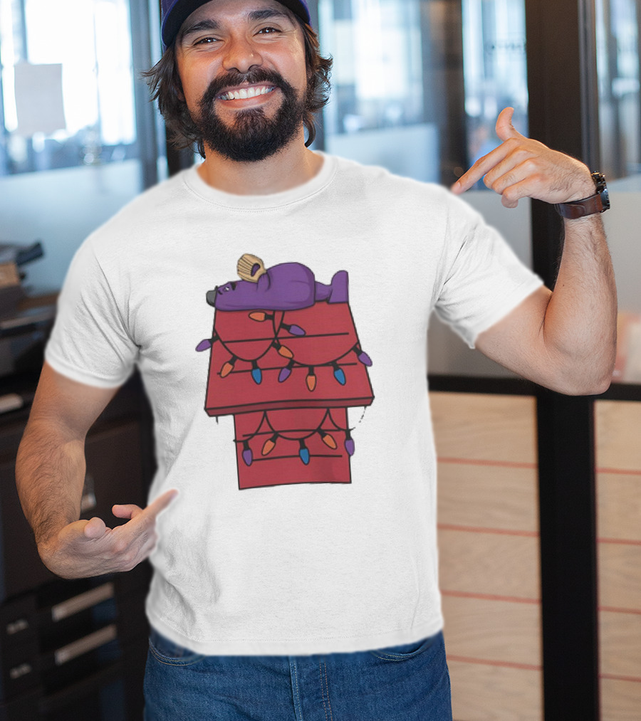 New York Mets Purple Mascot Holiday Lights Snoopy House Christmas T-Shirt
