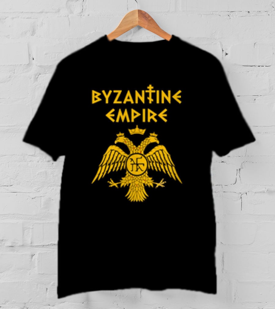 Byzantine Empire Double-Headed Eagle Orthodox Cross T-Shirt