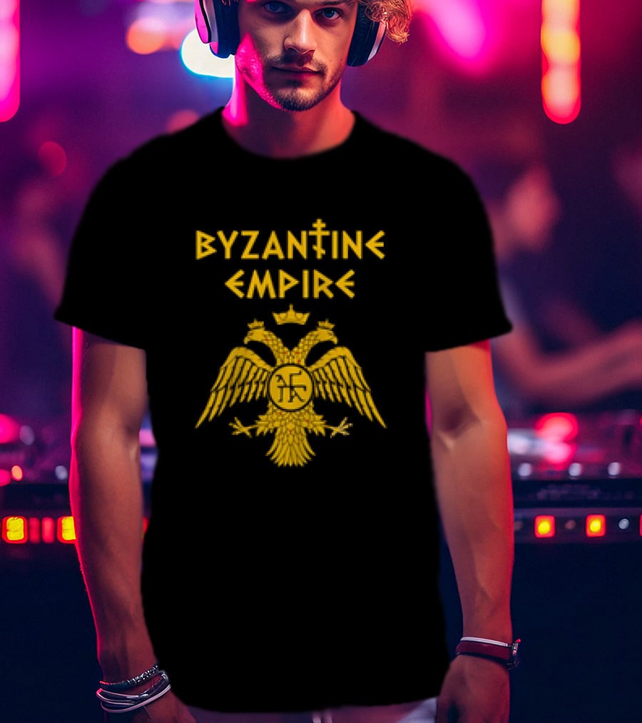 Byzantine Empire Double-Headed Eagle Orthodox Cross T-Shirt