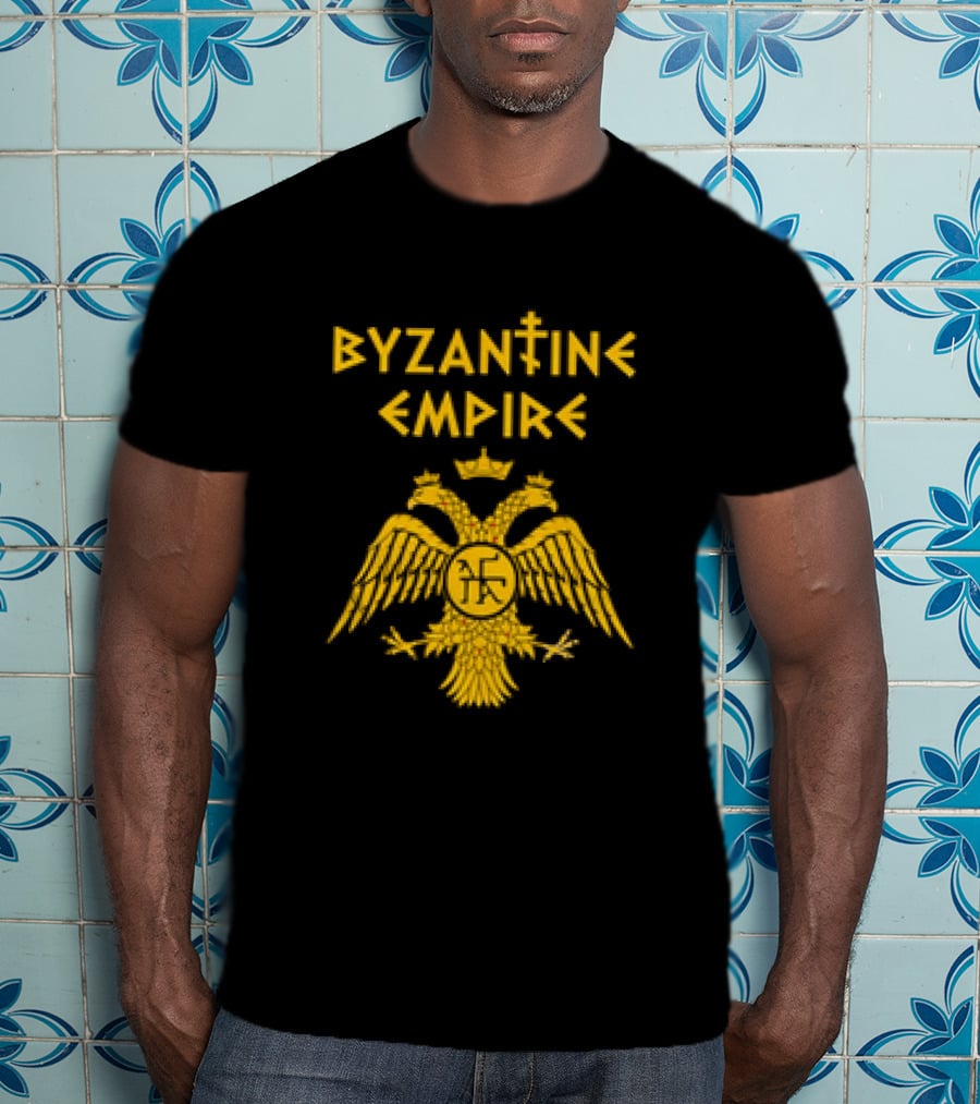 Byzantine Empire Double-Headed Eagle Orthodox Cross T-Shirt