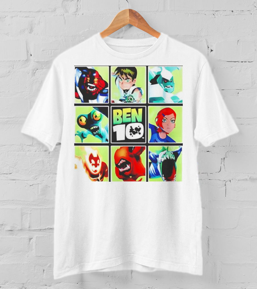 Ben 10 Alien Forms Panels Featuring Iconic Characters And Creatures T-Shirt