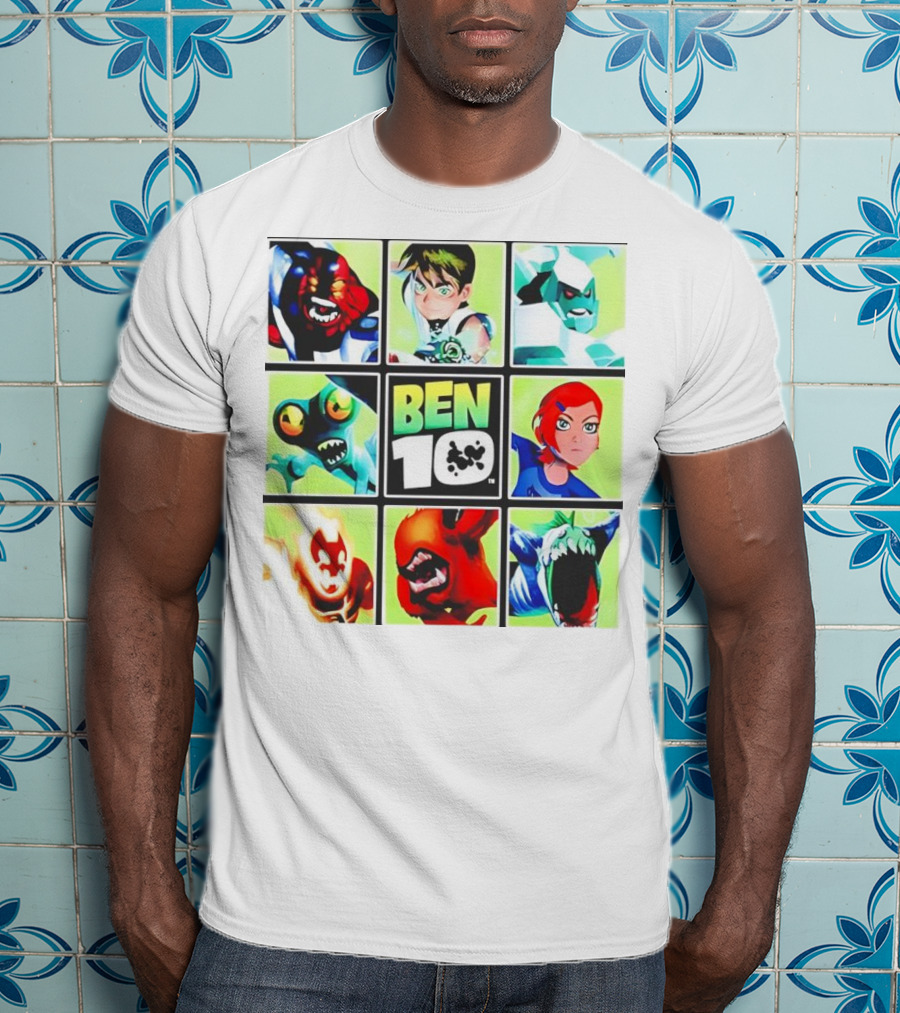 Ben 10 Alien Forms Panels Featuring Iconic Characters And Creatures T-Shirt