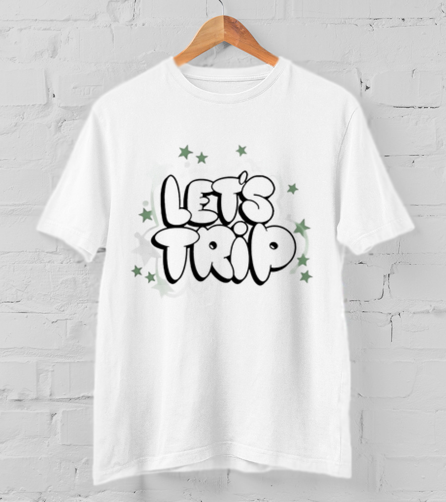 Let's Trip Mint Airbrush Stars T-Shirt