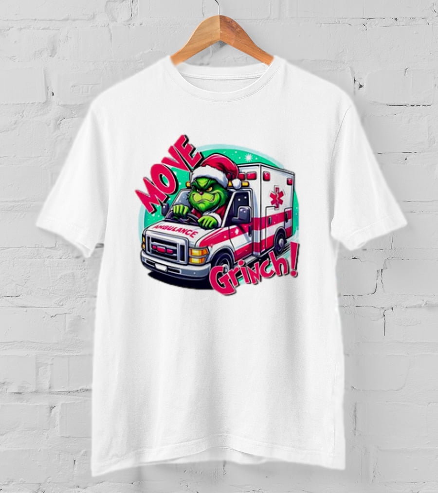 MOVE Grinch Christmas Ambulance Driver T-Shirt