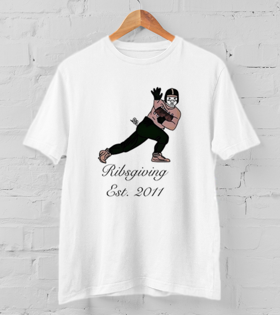 Green Pig Ribsgiving Est. 2011 Football Player T-Shirt