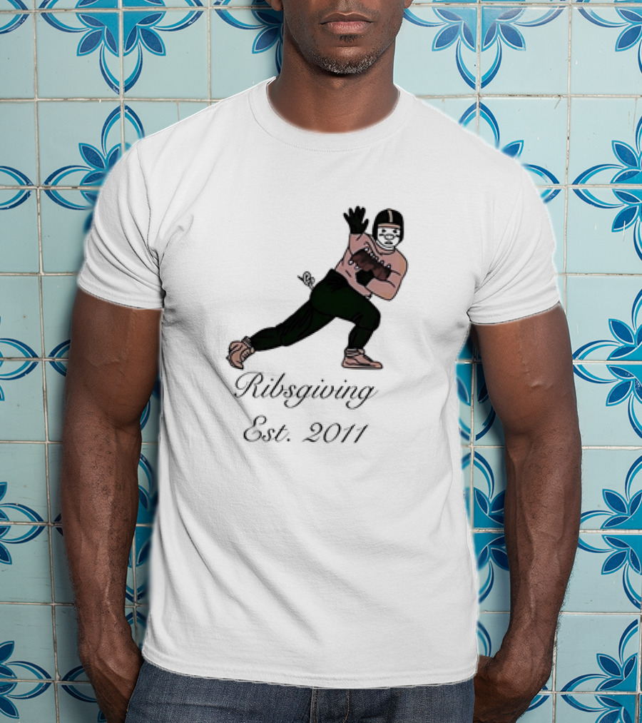 Green Pig Ribsgiving Est. 2011 Football Player T-Shirt
