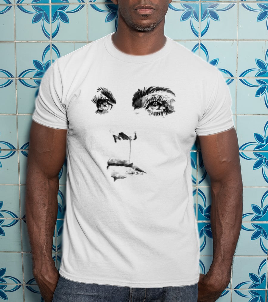 Sad Girl Classic Monochrome Expressionist Face T-Shirt