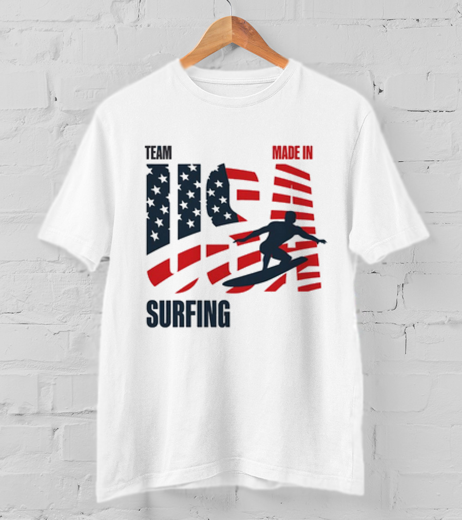 TEAM USA MADE IN USA SURFING Stars And Stripes Surf T-Shirt