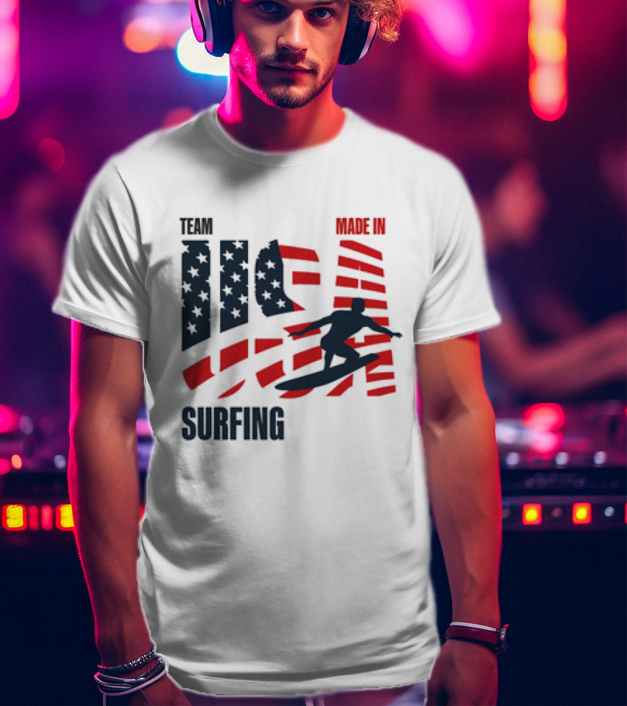 TEAM USA MADE IN USA SURFING Stars And Stripes Surf T-Shirt