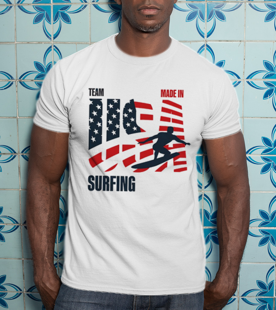 TEAM USA MADE IN USA SURFING Stars And Stripes Surf T-Shirt
