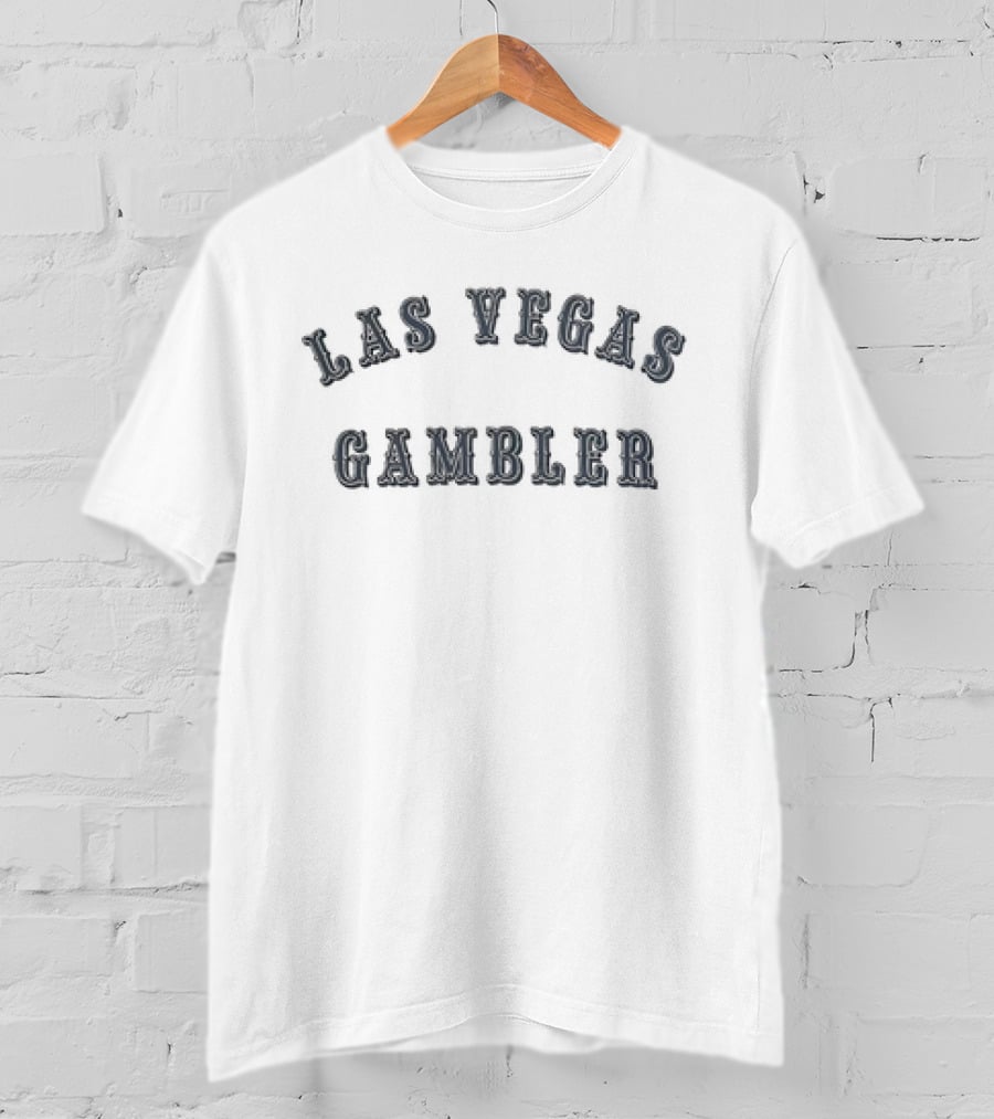 Las Vegas Gambler Vintage Style Typography T-Shirt