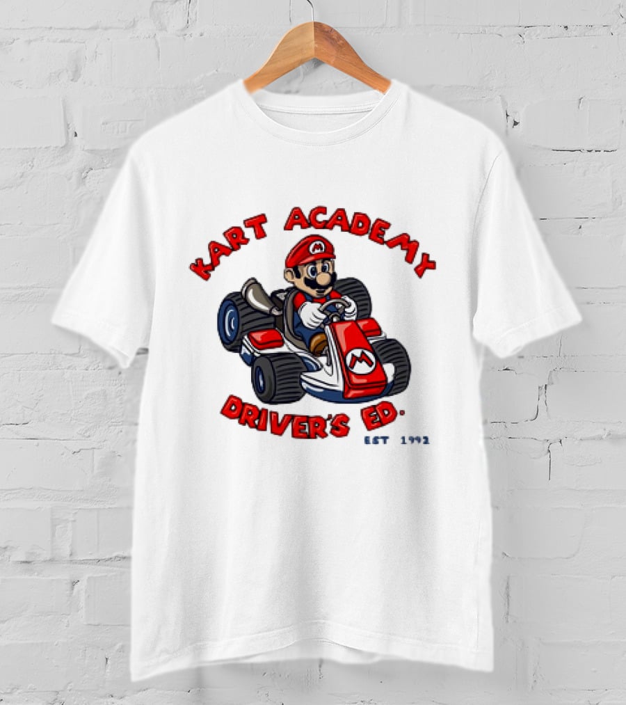Kart Academy Driver's Ed Mario Kart Est 1992 T-Shirt
