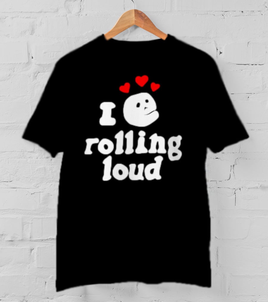 I Love Rolling Loud With Heart Emoji Face T-Shirt