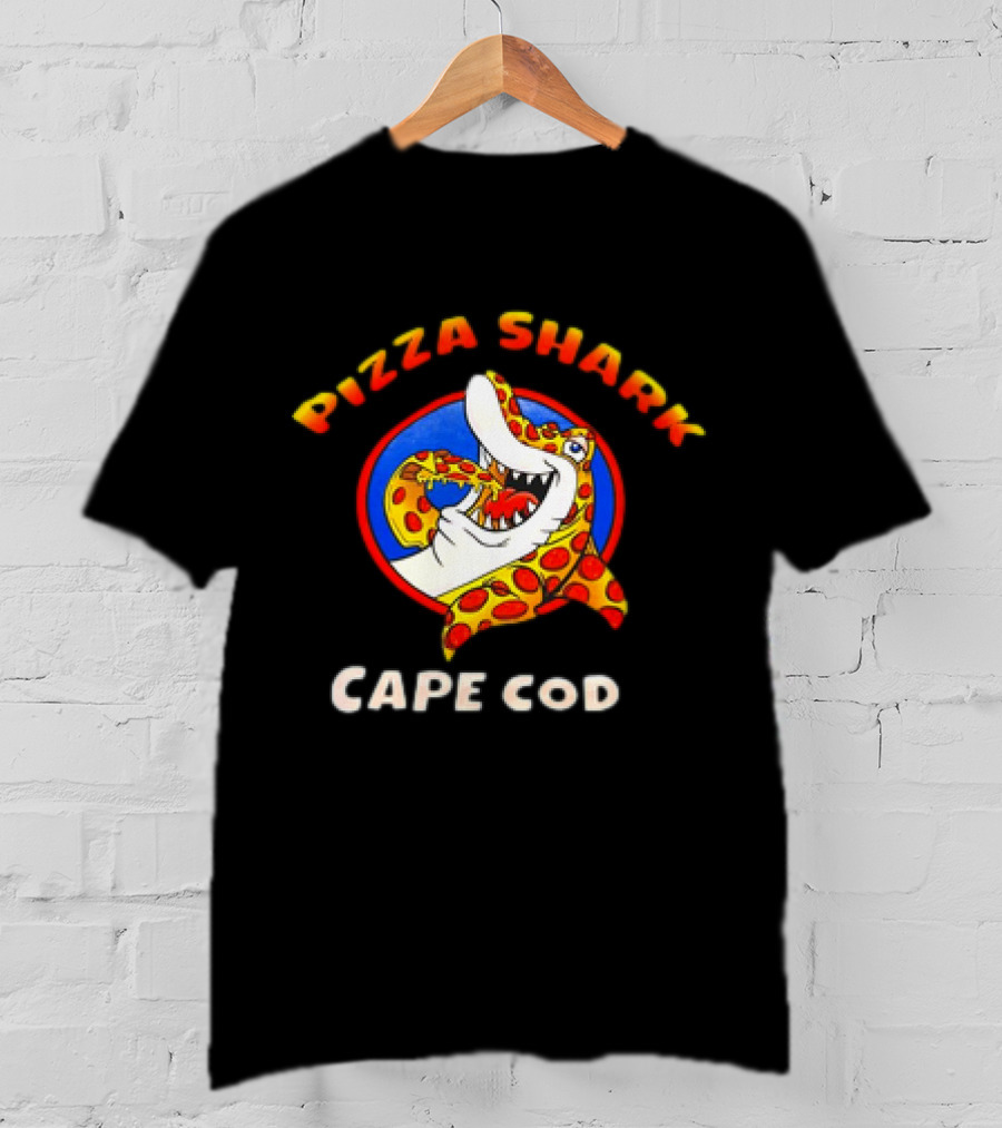 Pizza Shark Cape Cod Unique Pizza-Loving Shark Adventure T-Shirt
