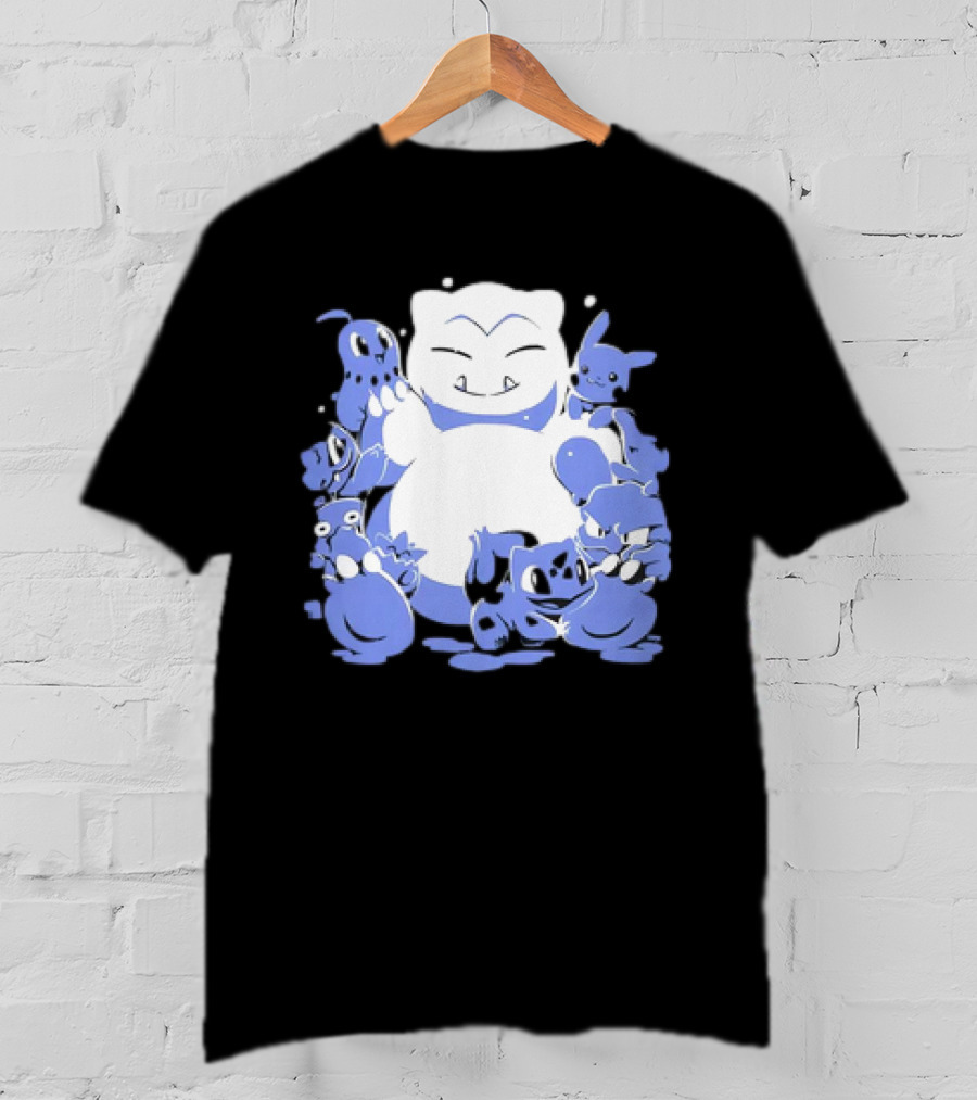 Snorlax Snowman Surrounded By Pokémon Snowlaxman T-Shirt