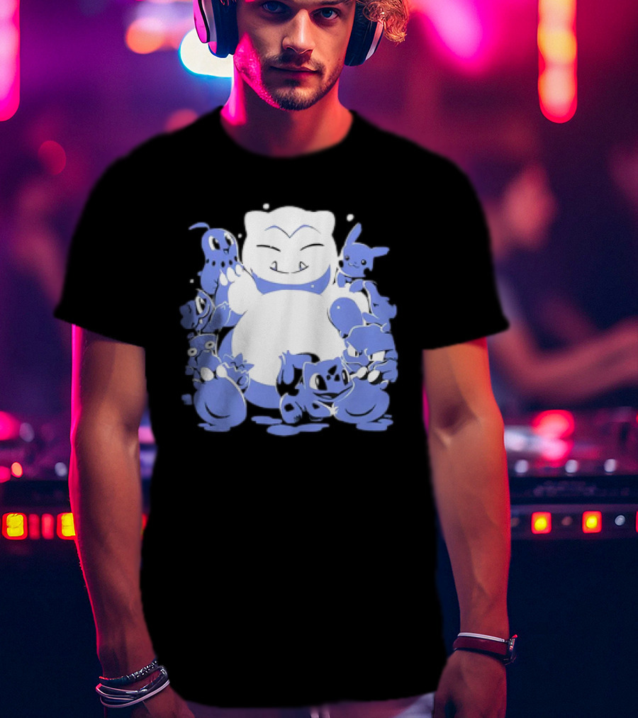 Snorlax Snowman Surrounded By Pokémon Snowlaxman T-Shirt