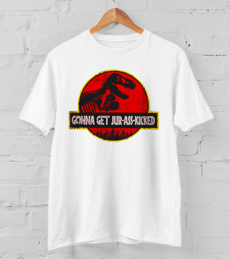 Gonna Get Jur-Ass-Kicked Dinosaur Boxing Red T-Shirt