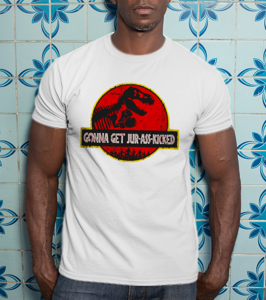 Gonna Get Jur-Ass-Kicked Dinosaur Boxing Red T-Shirt