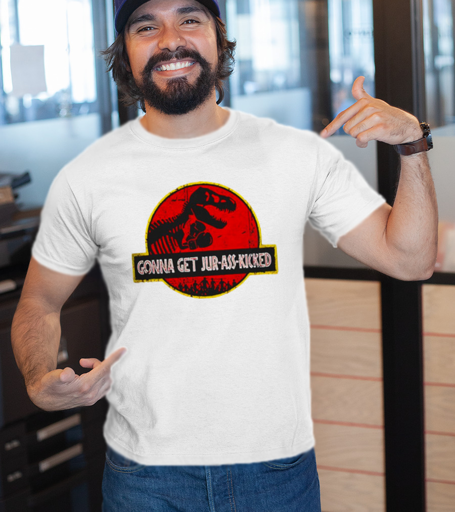 Gonna Get Jur-Ass-Kicked Dinosaur Boxing Red T-Shirt