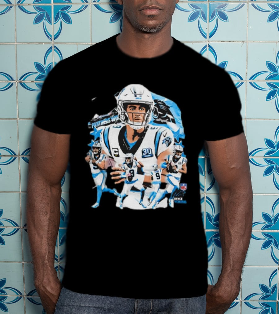 Bryce Young Carolina Panthers NFL Quarterback Action Series T-Shirt