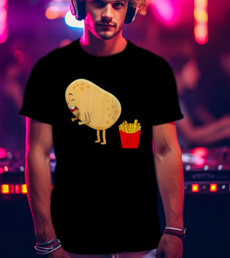 Potato Poops Fries Funny Cartoon T-Shirt