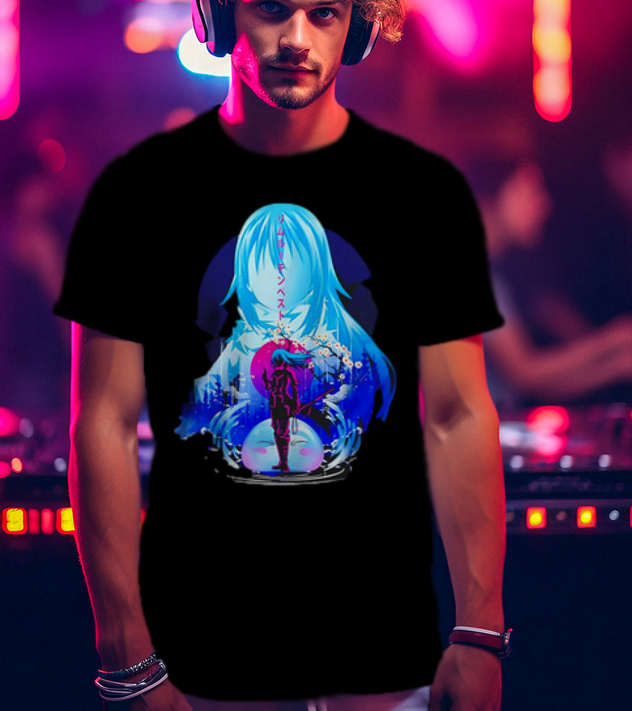 That Time I Got Reincarnated As A Slime Manga Character Silhouette Fantasy Scene T-Shirt