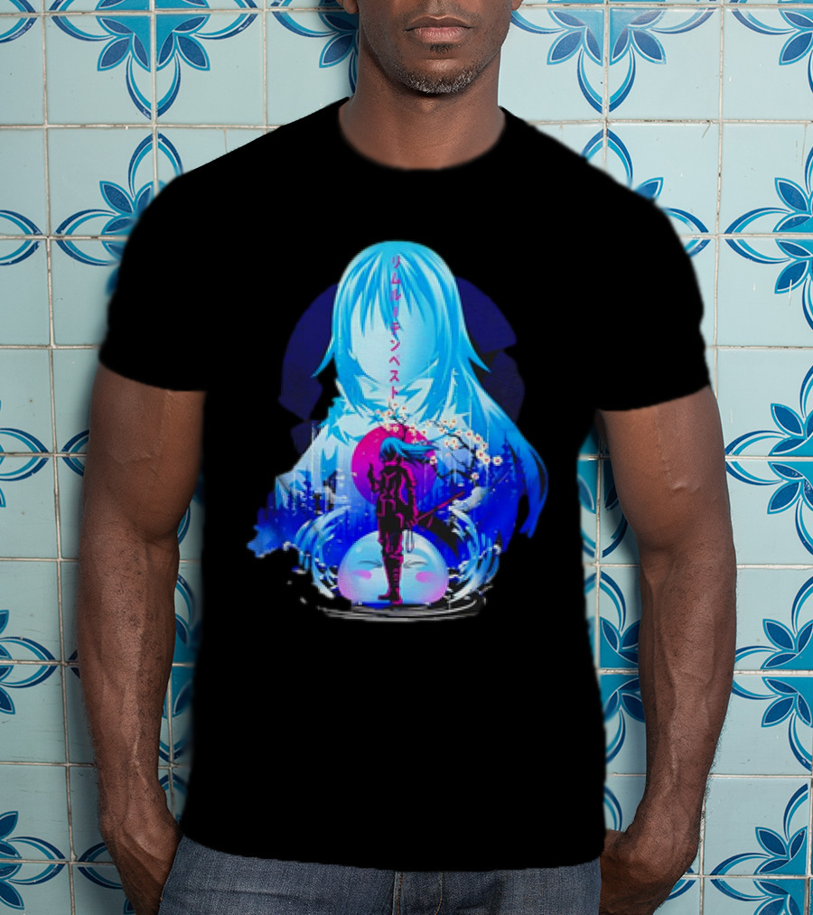 That Time I Got Reincarnated As A Slime Manga Character Silhouette Fantasy Scene T-Shirt