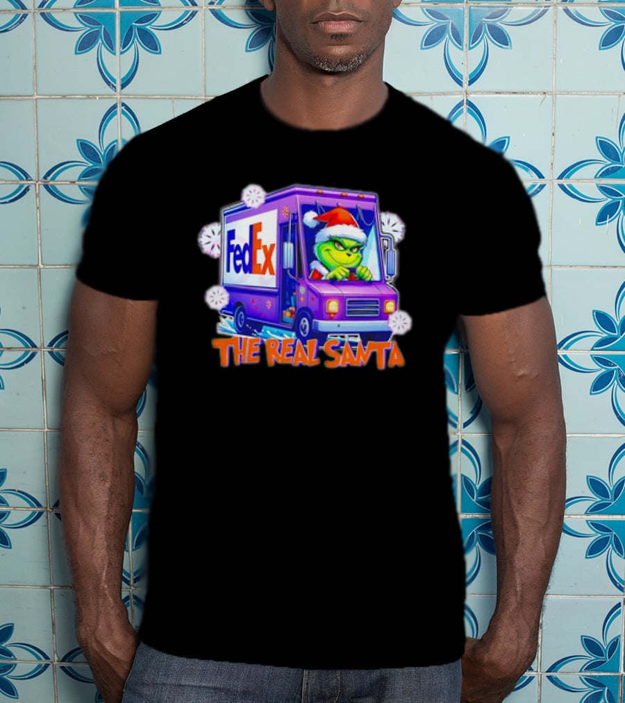 The Real Santa Grinch FedEx Truck Christmas Delivery T-Shirt