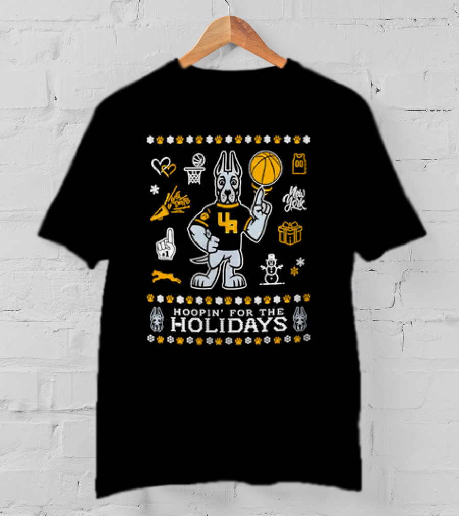 UAlbany Hoopin' For The Holidays New York Basketball Christmas T-Shirt