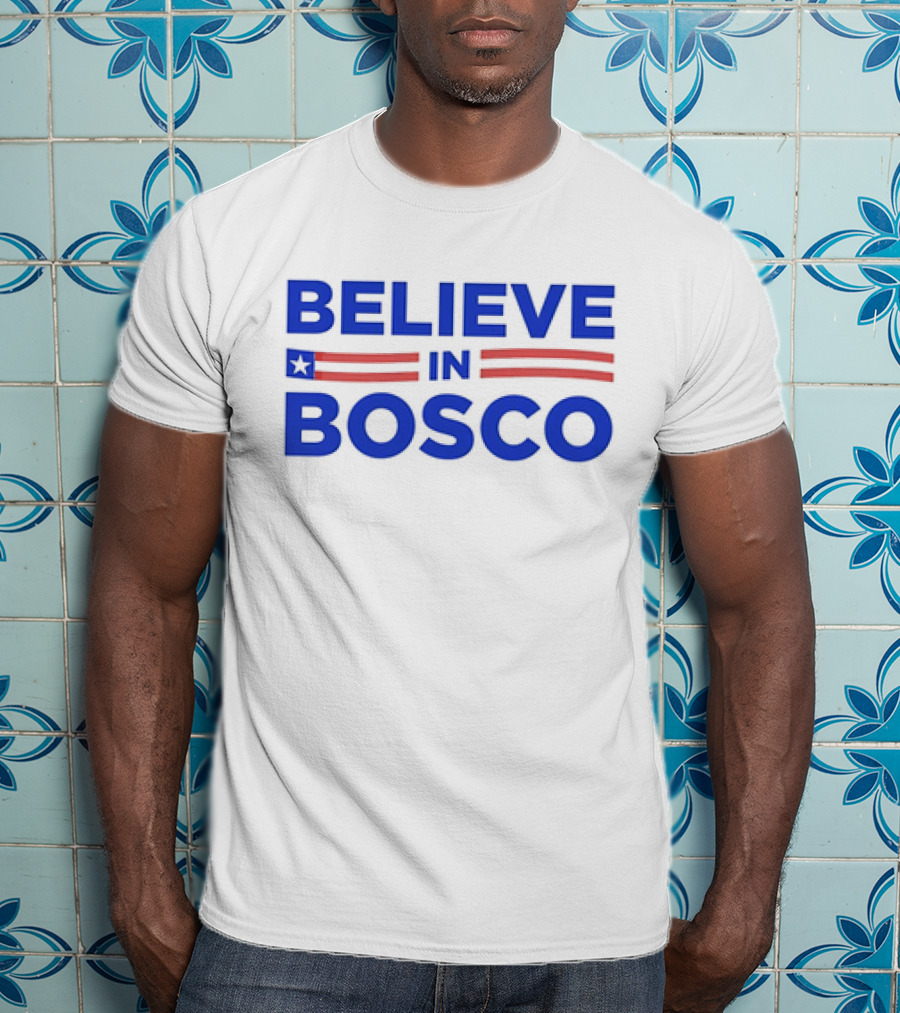 BELIEVE IN BOSCO Star Stripes American Motif T-Shirt